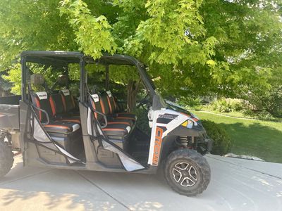 Polaris Ranger Crew 900 EPS Side-by-Side UTV - White/Orange, 4-Seater