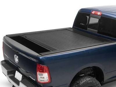 Retractable Roll Cover w/Yakima Round Bar (2) Rack for 2014 Ram 6'4" Bed