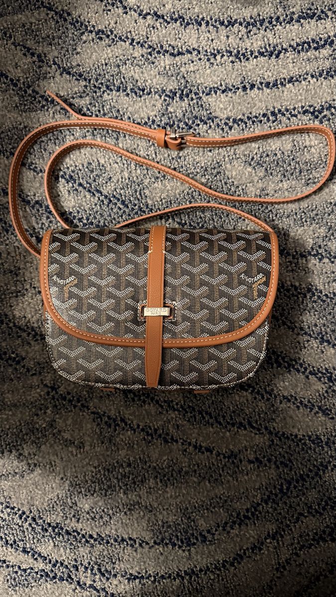 Goyard Honore Crossbody Bag - Brown Monogram Canvas & Leather Trim, Adjustable Strap