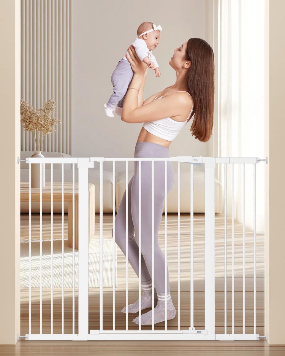 29.7-51.5" Extra Tall 36" White Auto Close Baby/Dog Safety Gate