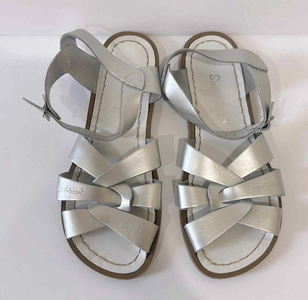 Women’s Silver Salt Water Sandals Size 9