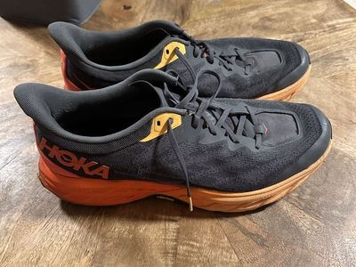 Hoka One One Speedgoat Trail Running Shoes Black Orange Men's Size 14