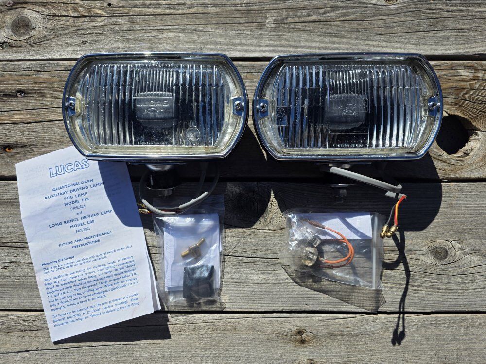 Vintage Lucas Driving Fog Light Lamp Set LR8