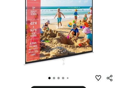 Pyle PRJSM7206 72-Inch Manual Pull Down Projector Screen, Matte White, Auto-Lock, Wall/Ceiling Mount