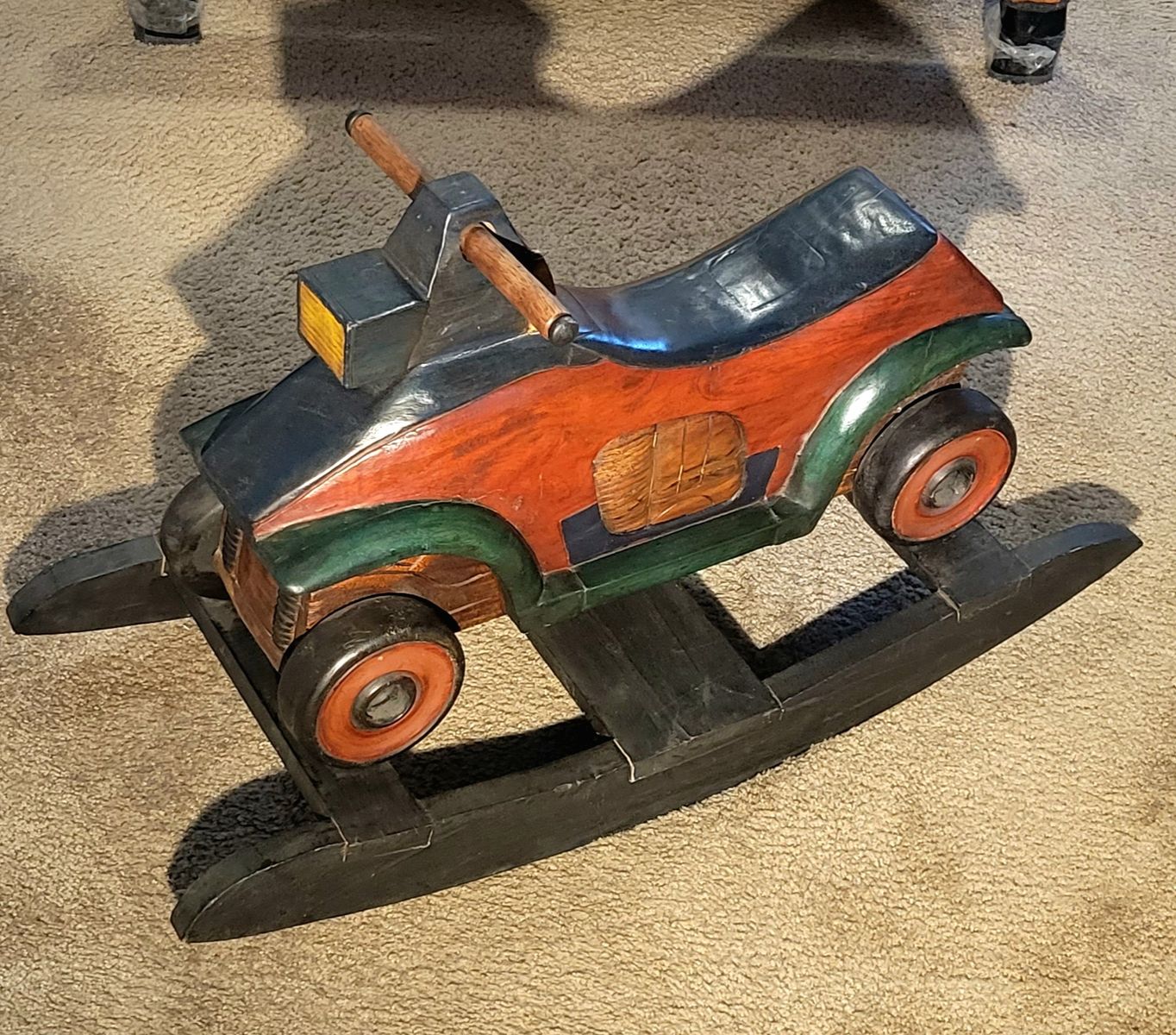 Classic British Retro Wooden Car Shaped Rocker