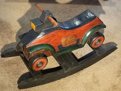 Classic British Retro Wooden Car Shaped Rocker