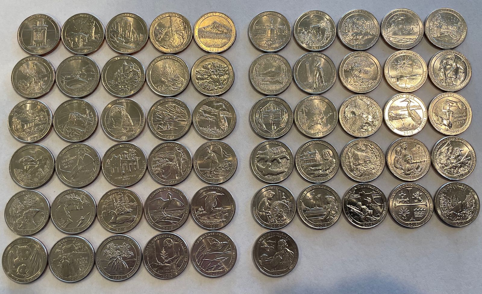 National Park Quarter Series, 56 + DC & 5 Territories