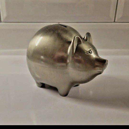 Piggy Bank - Metal Coin Bank for Kids & Adults - Great for Saving Money & Decor