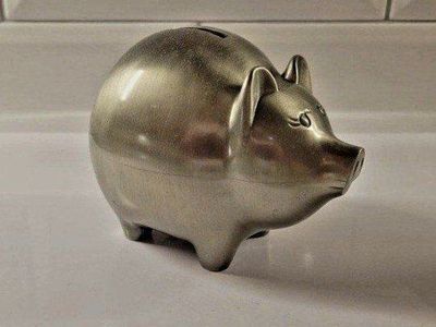 Piggy Bank - Metal Coin Bank for Kids & Adults - Great for Saving Money & Decor