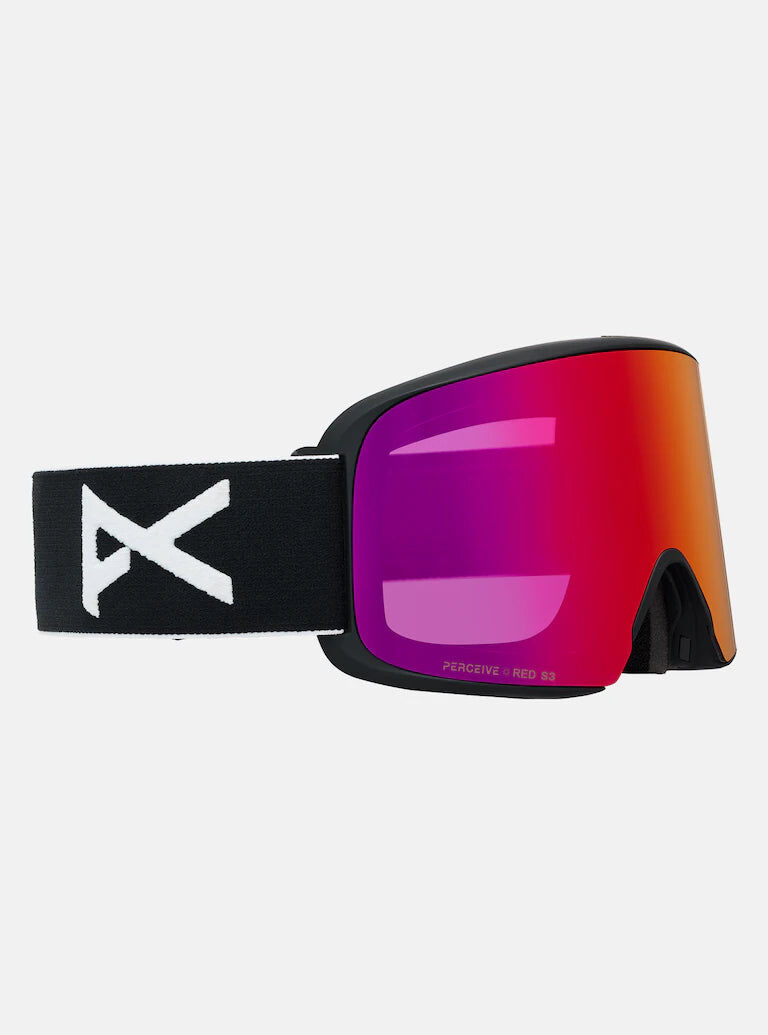 Anon M6 Adult Goggle + MFI Face Mask + Bonus Lens - Black/Percieve Red