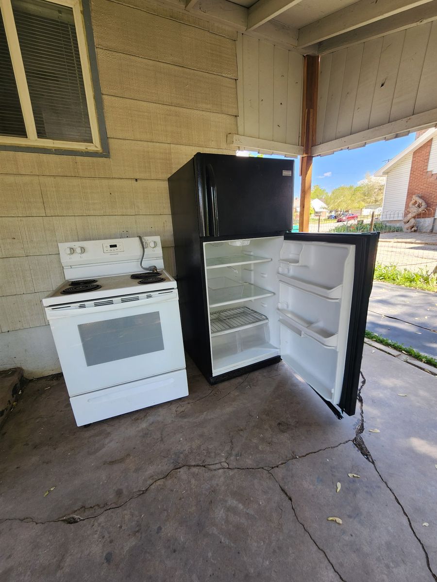 Electric range and Fridge