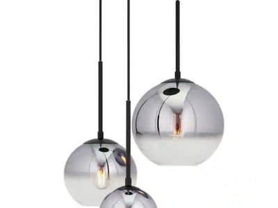 Callisto 3-Light Black Ombre Glass Chandelier with