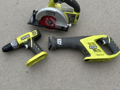 Ryobi Skill Saw, Reciprocating Saw, and Drill