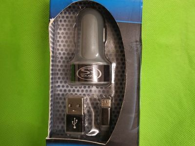 Solaray 3.1A Dual USB Car Charger & Micro USB Cable - New in Box