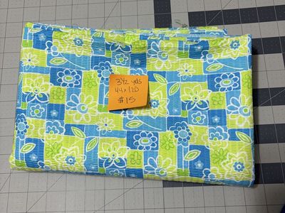 Blue & Green Floral Fabric - 3.5 Yards (44" x 120")