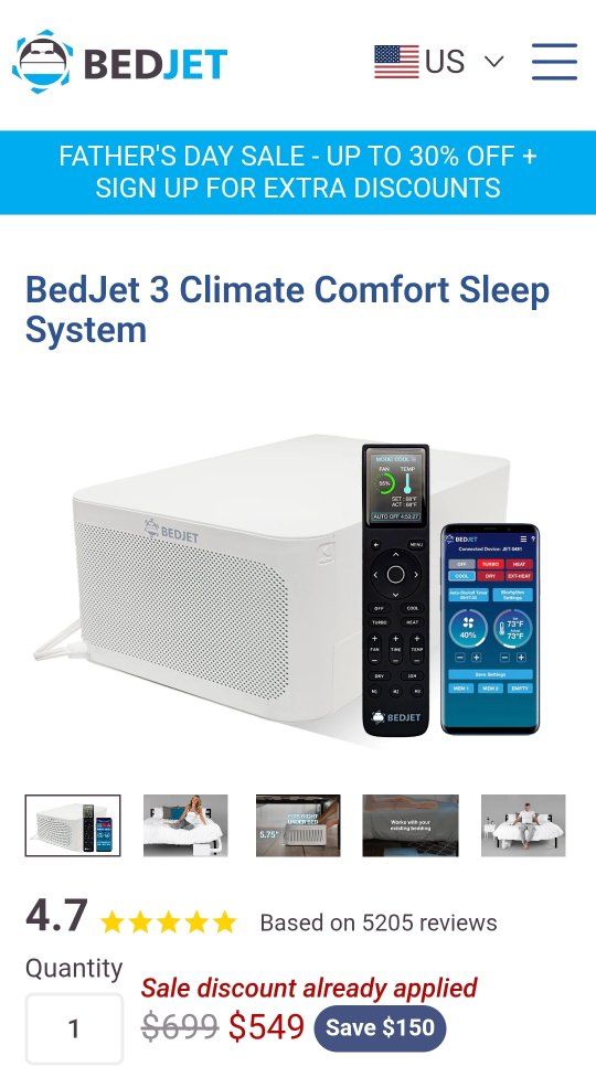 ***Brand new*** BedJet 3 Climate Comfort Sleep System