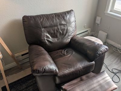 Dark Brown Leather Recliner Armchair - Comfortable Seating Solution