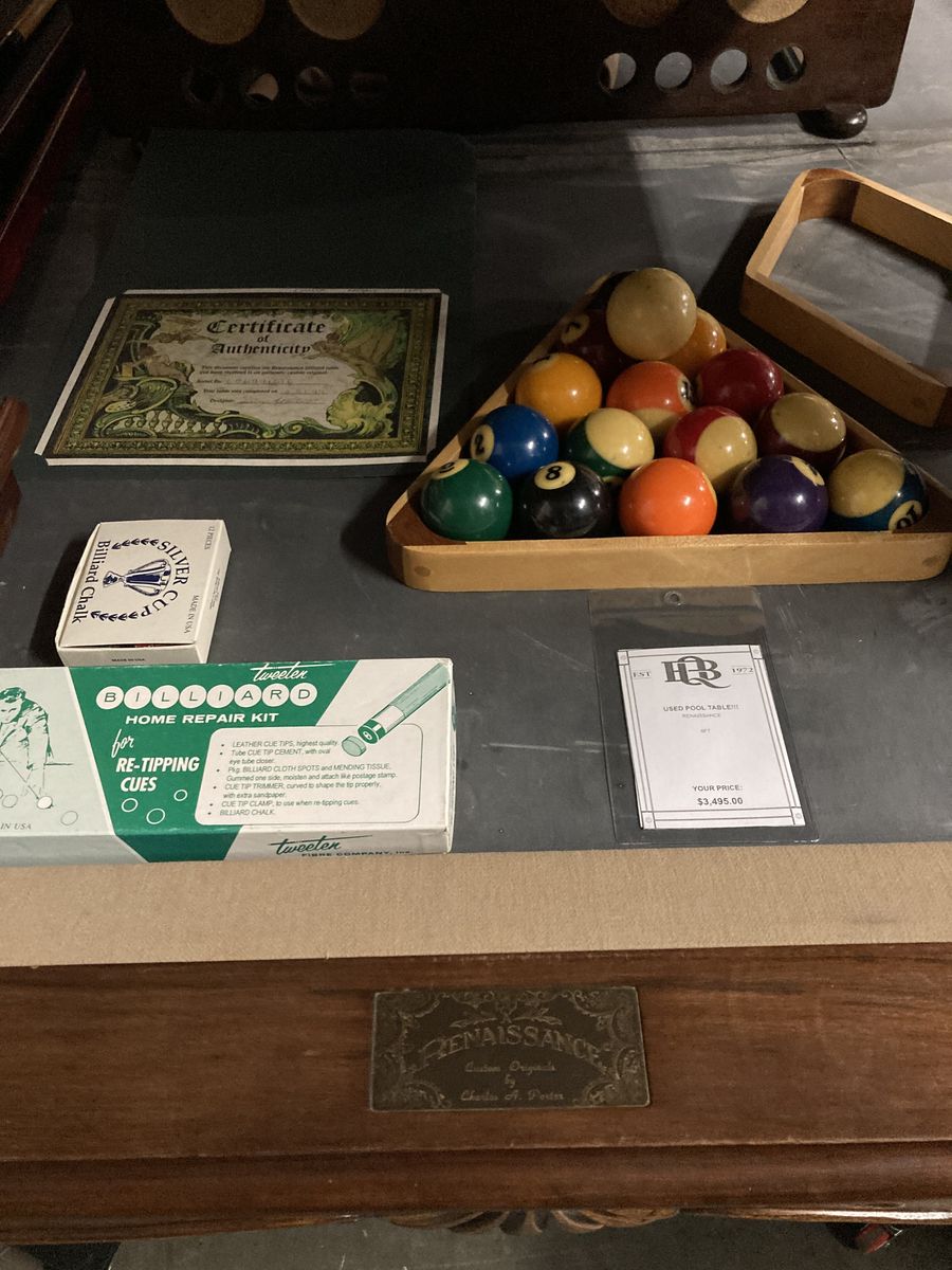 Refurbished Renaissance Pool Table