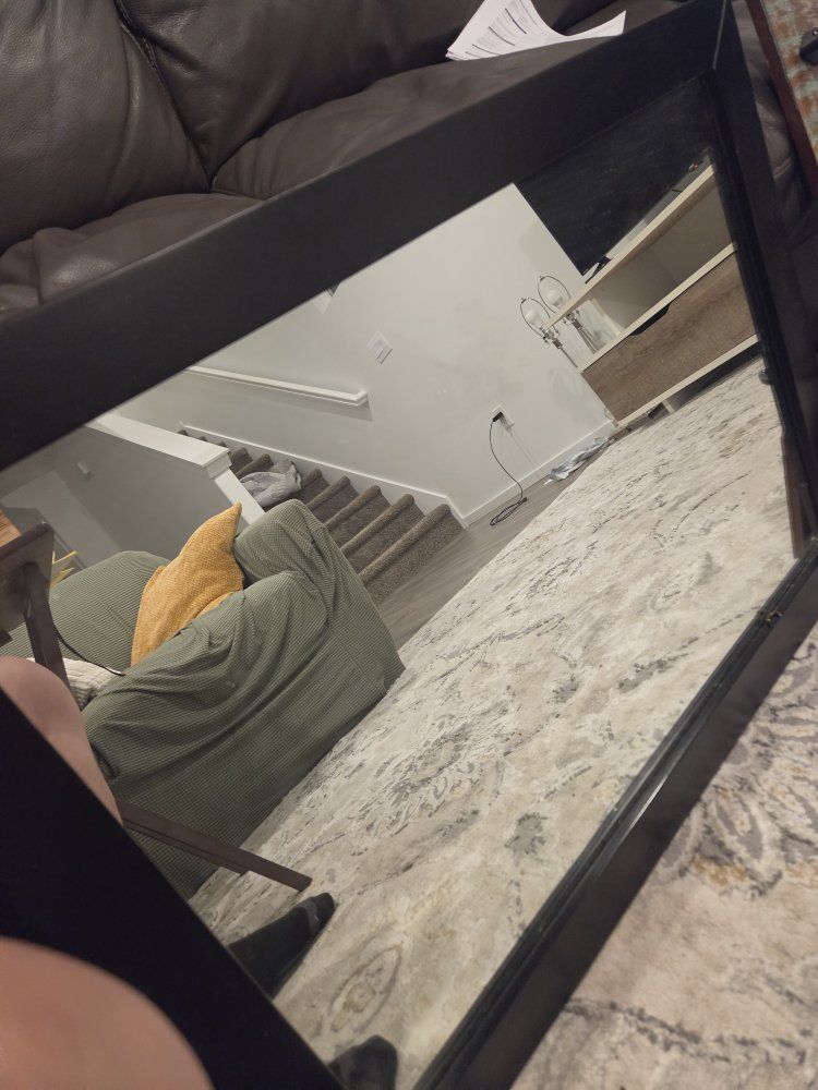 Black Framed Wall Mirror, Rectangular Home Decor Accent Piece