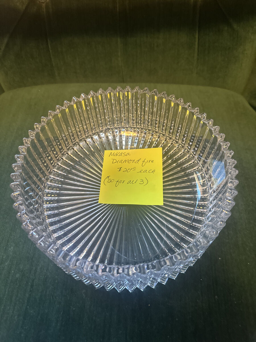 8" Mikasa Diamond Fire Crystal Serving Bowl