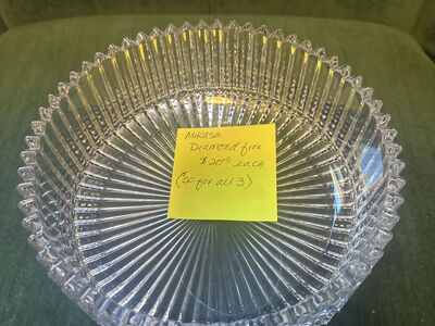 8" Mikasa Diamond Fire Crystal Serving Bowl