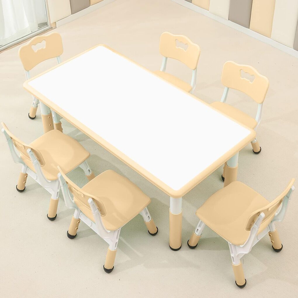 Kids Dry Erase Table With Six Chairs