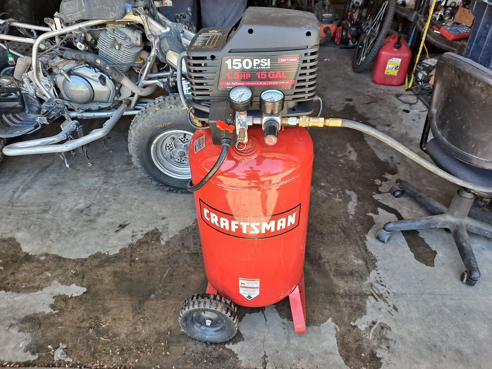 Craftman air compressor 15 gallon, excellent operation