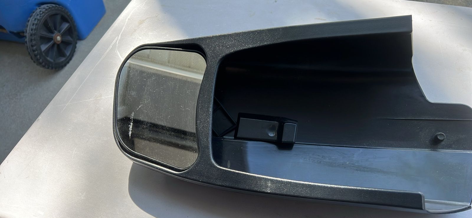 Black Clip-On Towing Mirror Extension with Hardware and Instructions
