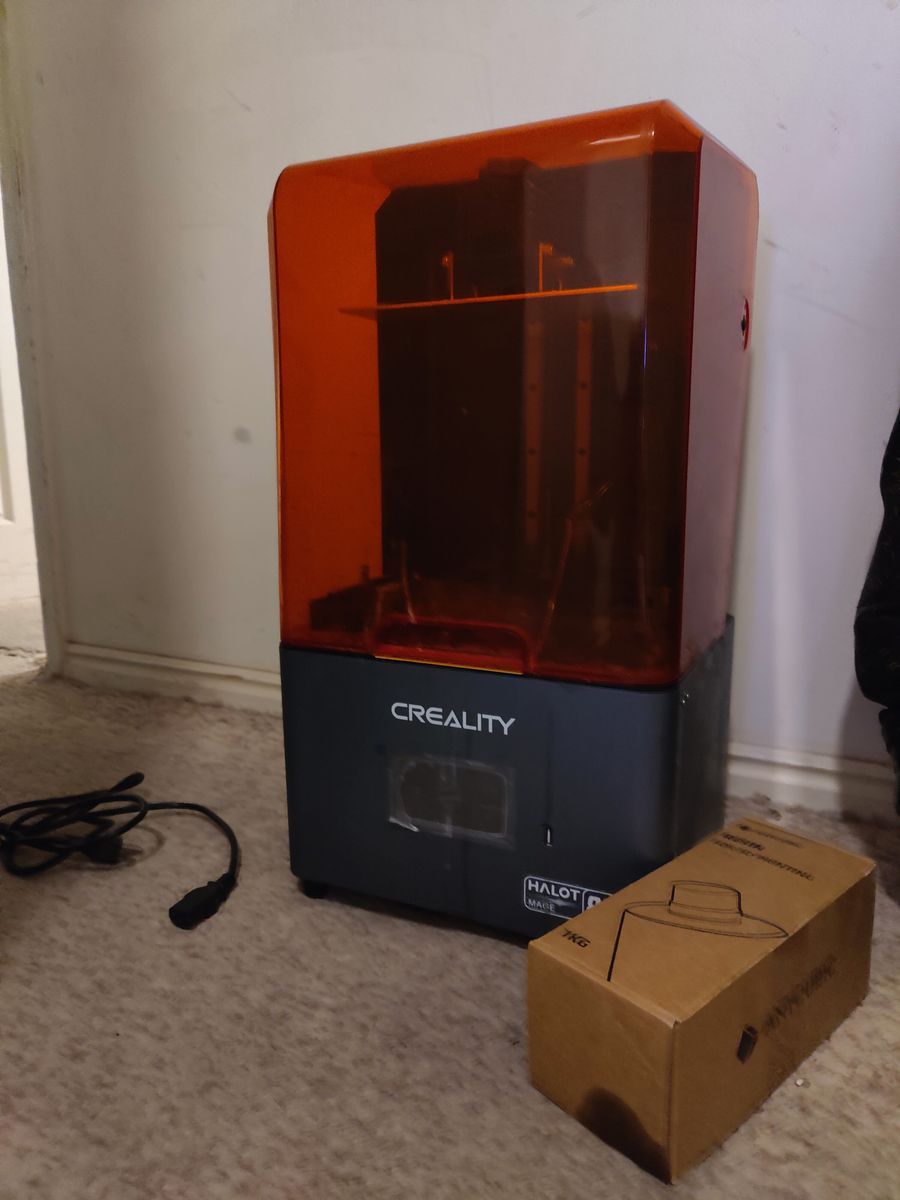 Creality Halot-Mage 8K Resin 3D Printer - Needs Repair, Includes Red Resin & Power Cable