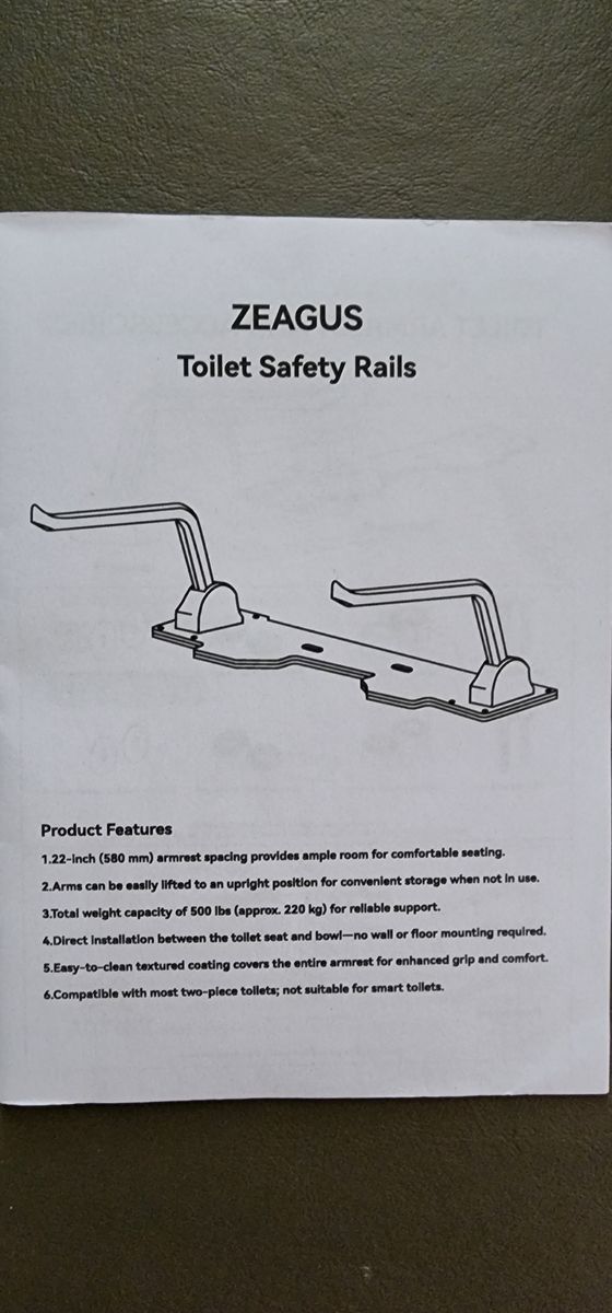 Zeagus Toilet Saftey Rails - New in box
