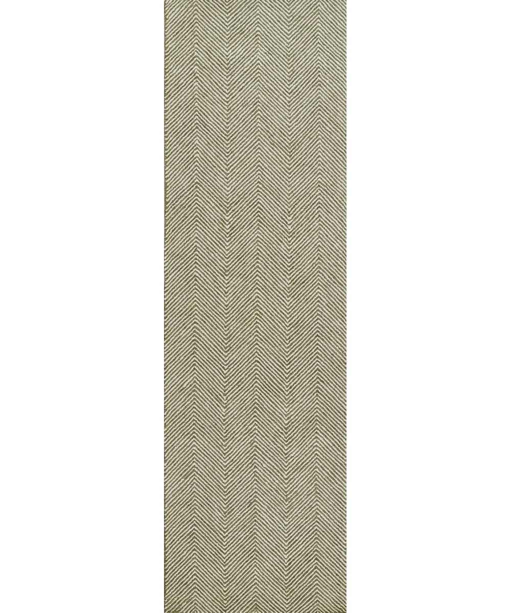 2’3x8 Cerro Handmade Wool Green Rug with rug pad