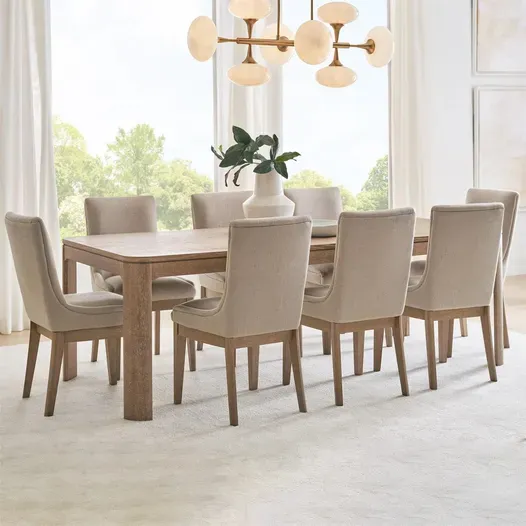 NEW 9pc Dining Room Collection Northridge Home Anna Maria Dining Set - Natural Oak Finish