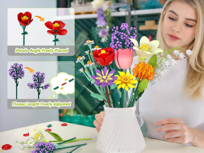 New in box Flowers Bouquet Building Blocks Toy Set