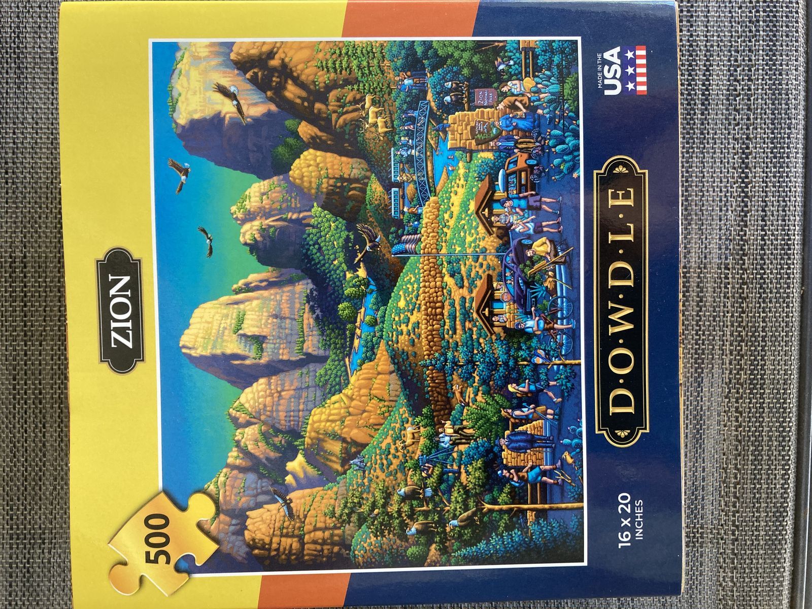 Dowdle Folk Art Zion National Park 500 Piece Jigsaw Puzzle - 16x20 inches, Made in USA