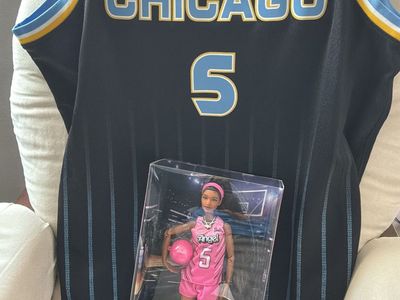 Nike Chicago Sky Angel Reese #5 WNBA Jersey Size 48 & Barbie Signature Doll Set