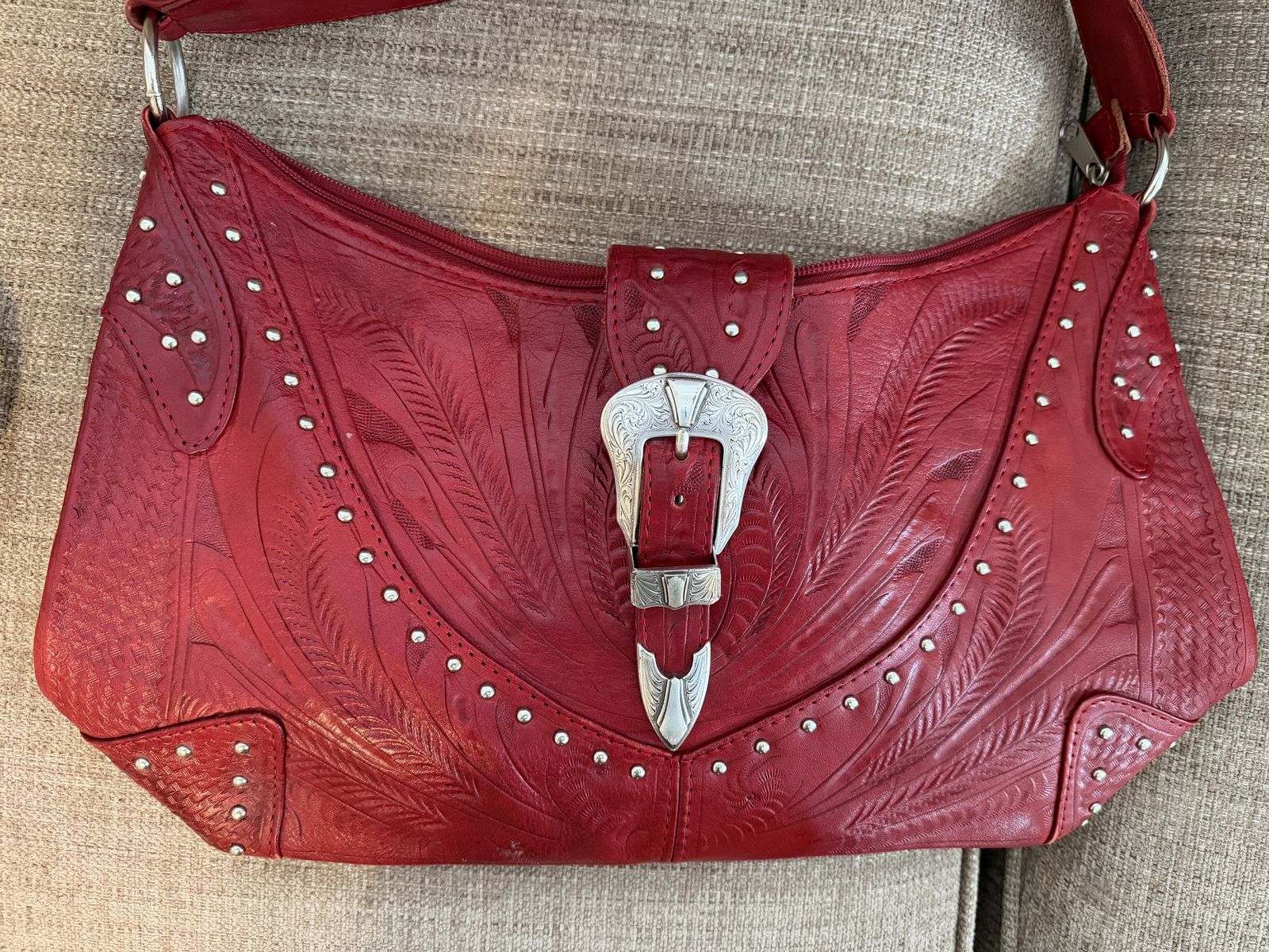 American Western leather purse