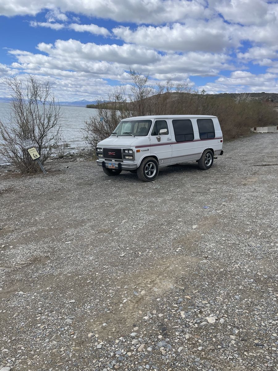 Vintage White GMC Vandura Passenger Conversion Van4 