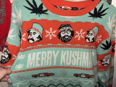 Vintage Cheech And Chong Holiday Edition Sweater C