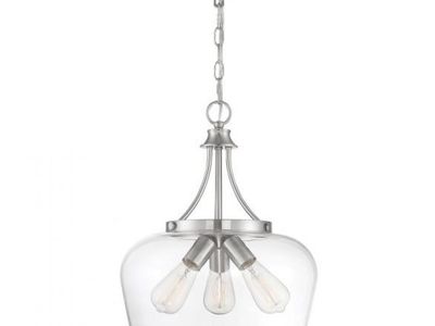 Transitional/ Modern Traditional 3 Light Pendant in Nickel