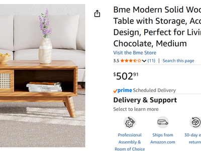 Acacia Wood Coffee Table with Storage – New in Box