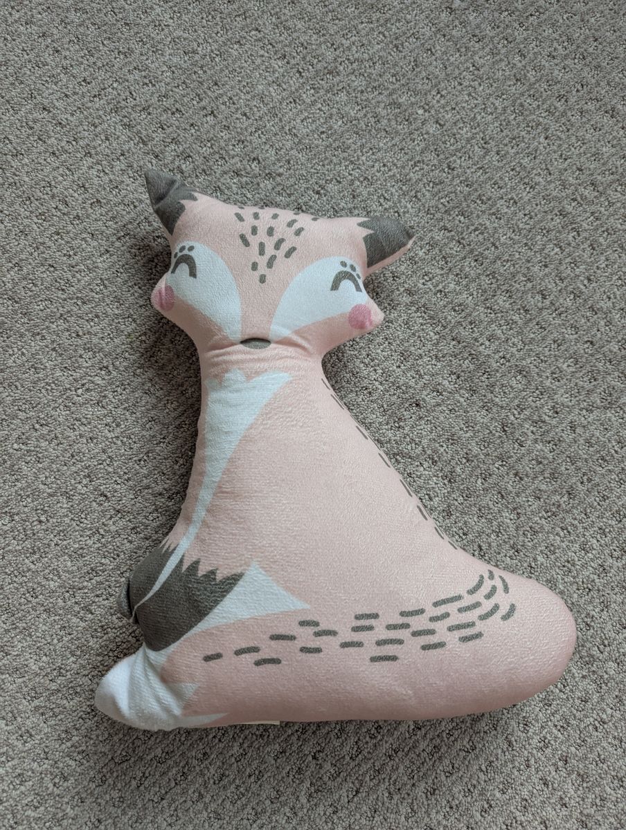 Pastel Pink Fox-Shaped Decorative Pillow