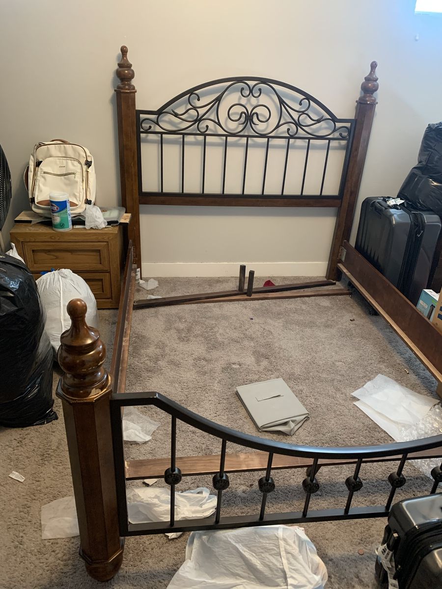 MOVING SALE Wood Bed frame