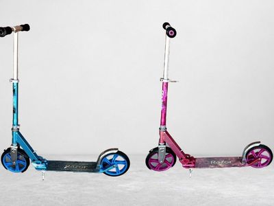 Two Razor A5 Lux Large-Wheel Scooters – Blue & Pink