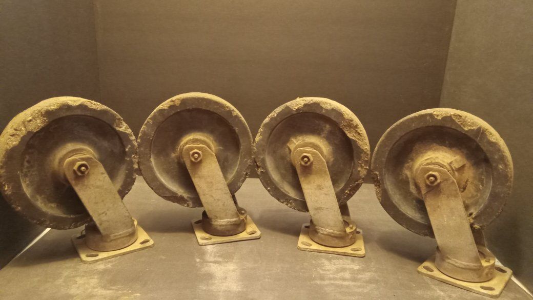 Heavy Duty 8" Commercial Dumpster Caster Wheels 2000lb Capacity (Fits 4, 6, & 8 Yard Dumpsters)