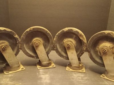 Heavy Duty 8" Commercial Dumpster Caster Wheels 2000lb Capacity (Fits 4, 6, & 8 Yard Dumpsters)
