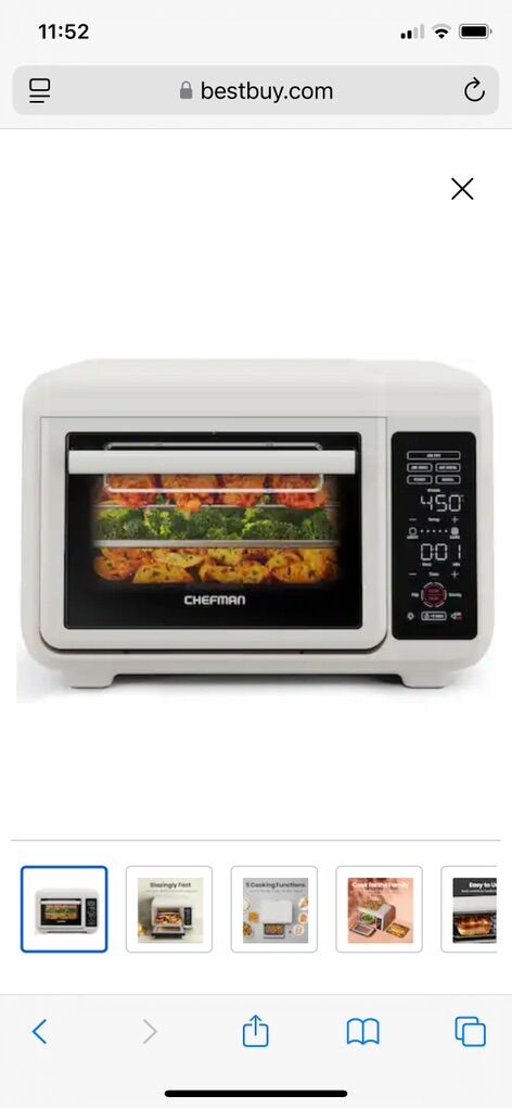 Chefman easy air oven + fryer, toast, broil, bake