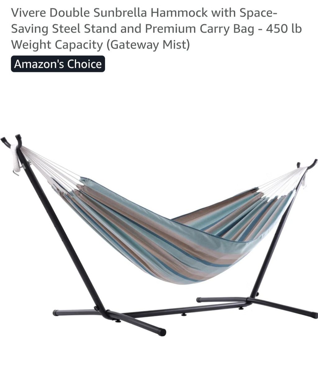 NIB- Vivere Sunbrella Hammock + Stand + bag