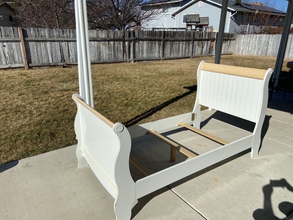 White Sleigh Bed FrameTwin
