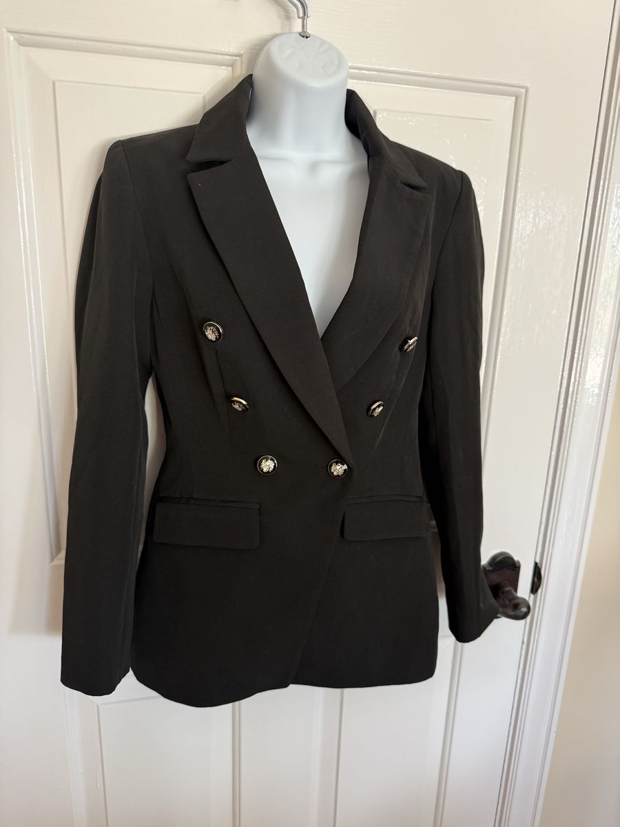 Miss Selfridge black blazer jacket size 4 super cute buttons