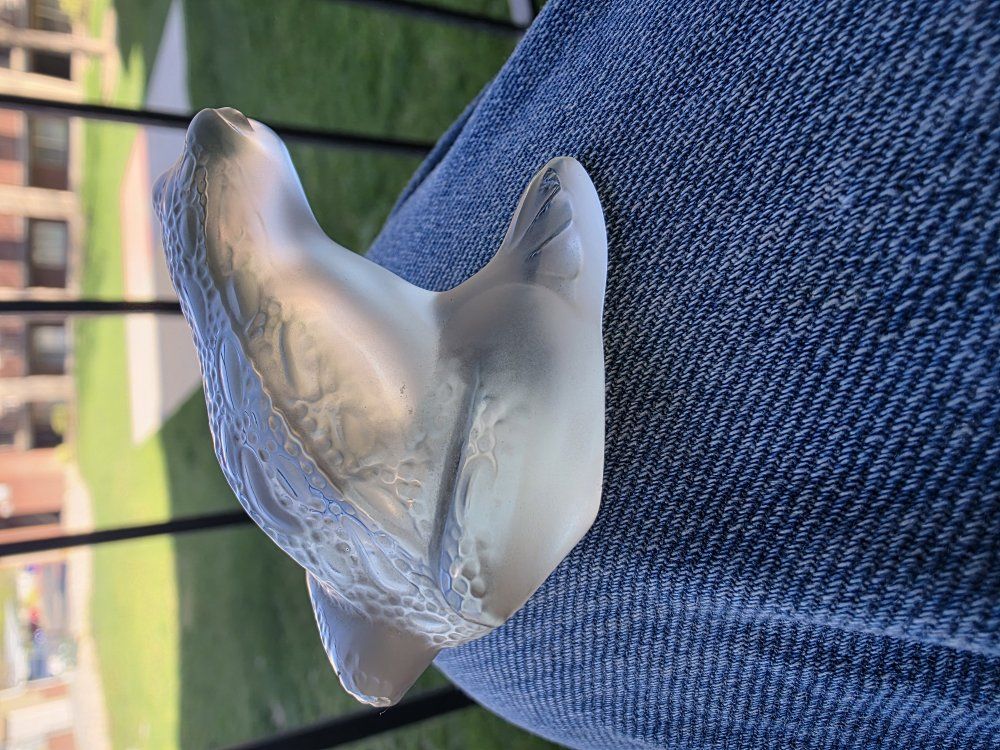 Lalique Frosted Glass Frog Figurine